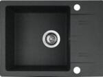 Pyramis LEFKADA sink (59x44) 1B 1D black + Lungo volcano Black Edition tap - 070261111LBE (070 261 111LBE) Chiuveta