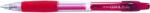 PENAC Pix cu gel PENAC CCH-3, rubber grip, 0.7mm, corp transparent, accesorii rosii, scriere rosie (P-BA3101-02F)