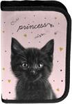 PASO Penar Paso Black Cat - cu 1 fermoar și 2 clapete (PP26BC-P001BW) Penar