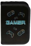 PASO Penar cu rechizite Paso Gamer - 1 fermoar și 2 clapete (PP26GM-P001BW) Penar