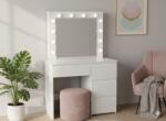 CHOMIK Măsuță de toaletă pentru machiaj albă cu iluminare și 4 sertare 94x43x140 cm *4868 (CH-PHO4868)