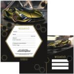 Ars Una Ars Una: Sárga Lamborghini mintás 10db-os meghívó szett borítékkal (50225231) - innotechshop