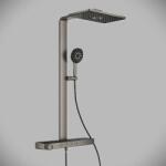 GROHE Sistem de dus, cu baterie termostat, aparent, 400 mm, 3 functii, antracit mat (Brushed Hard Graphite), Grohe SPA Rainshower Aqua Pure 100962AL00 100962AL00 (100962AL00)