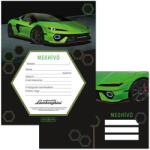 Ars Una Ars Una: Zöld Lamborghini mintás 10db-os meghívó szett borítékkal (50225224) - innotechshop