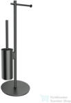 Omnires MODERN PROJEKT álló WC kefe/papír tartó állvány, szálcsiszolt grafit MP60810GR (MP60810GR)