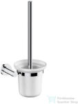 Omnires MODERN PROJEKT fali WC kefe, matt üveg tartóval, króm MP60620CR (MP60620CR)