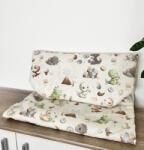  Pamut derékalj gumipántokkal, ovis fektetőre 130 x 56 cm - Bézs dínó