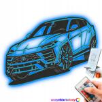 LaserGroot Fa kép 3D Lamborghini Urus Fali Ajándék Led éjszakai lámpa XL (LaserGroot)