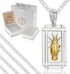 Golden Haus Ezüst Ékszer Lánc Aranyozott Madonna Medál 925 Gravírozás 50CM (Srebrny łańcuszek z medalikiem na komunię 925)