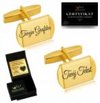 Golden Haus Arany Mandzsettagomb Gravírozással 925 Férfi Esküvői Ezüst Aranyozott