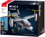 Sluban Model Bricks - MV-22 katonai billenőrotoros helikopter építőjáték készlet (M38-B1537)