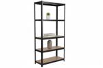 MAMUTEX Lakkozott fém állvány Mamutex Standard 180x90x50 cm - 5 polc, teherbírás 875 kg, fekete