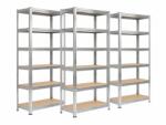 MAMUTEX 3 darabos akciós csomag - Horganyzott fém állvány Mamutex Standard 240x120x40 cm - 6 polc, teherbírás 1050 kg