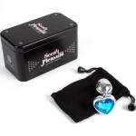 Secret Play Toys-Plug Anal Metalic Inimă Albastră, Mărime S, 7 cm