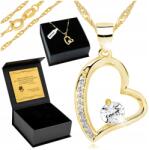 Golden Haus Arany Nyaklánc Szív Lánc Medál Ezüst 925/585 Ajándék+gravírozás