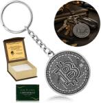  Kulcstartó Bitcoin Ezüst 925 Oxidált Kriptovaluta Ajándék Btc Befektetőnek