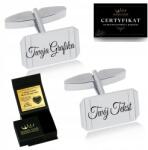 Golden Haus Ezüst Mandzsettagombok Gravírozással 925 Esküvői Klasszikus Ezüst Esküvőre