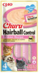 Inaba Foods INABA Churu Hairball Control, Somon, punguță recompense fără cereale pisici, limitarea ghemurilor de blană, (piure), 56g