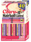 Inaba Foods INABA Churu Hairball Control Variety, Ton și Pui, plic recompense fără cereale pisici, limitarea ghemurilor de blană, (topping), 560g