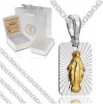 Golden Haus Ezüst Lánc Medállal Istenanya Pr. 925 Ajándék Fiúnak 50CM (Cudowny medalik Matka Boska Naszyjnik Chrzest)