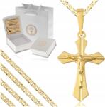 Golden Haus Arany Lánc Pr. 925 585 Medál Kereszt Áldozó Jezus Gravírozás Ajándék (Złoty naszyjnik łańcuszek dla chłopca 585 925)