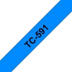 Brother Banda laminata Original Brother Black on Blue, TC591, pentru E105|E110|H100|H101|H105|H110|H111|P300|128|200|1000|1010|1090|1100|1120|1130|1160|1170|1180|1190|1200|1230|1280|1290|6100|7100|ST1150, 9mm