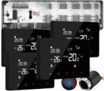 Quicksmart Automatizare încălzire în pardoseală 4 zone, kit cu fir Quicksmart Q10, 4x termostat Q10, Controller, 8 actuatoare NC, Negru - Kit fara set Actuator