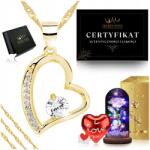Golden Haus Arany Lánc Szívecskével 925/585+RÓZSA Ajándék Kislánynak
