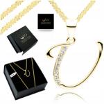 Golden Haus Arany Női Nyaklánc Medál U Betű 925 14K Ajándék Lánc 55CM (Złoty naszyjnik łańcuszek dla przyjaciółki pr)