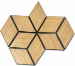 LDA Premium Set 9 panouri decorative romb din MDF si fetru, 40x24 cm, Stejar Saragossa (LDA-9Caro-OakSaragossa)