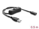 Delock Cablu alimentare USB-A la USB type C cu switch ON/OFF T-M 0.5m, Delock 81658 (81658)