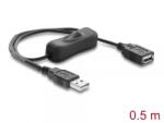 Delock Cablu alimentare prelungitor USB-A cu switch ON/OFF T-M 0.5m, Delock 81655 (81655)