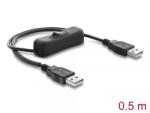 Delock Cablu alimentare USB-A cu switch ON/OFF T-T 0.5m, Delock 81656 (81656)