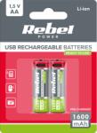 Rebel AA újratölthető elemek 1600 mAh, Li-ion, 1, 5 V, USB-C, 2 db L-BAT2014 (BAT2014)