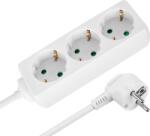 Rebel Prelungitor cu 3 prize, 5 m, tip german, fără întrerupător (3x1, 5 mm), Rebel, alb (L-URZ3070-5B)