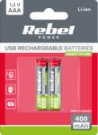 Rebel Acumulatori reîncărcabili AAA 1, 5 V Li-ion 400 mAh cu USB-C, 2 buc. L-BAT2015 (BAT2015) Baterie reincarcabila