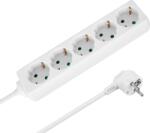 Rebel Prelungitor cu 5 prize, 3 m, tip german, fără întrerupător (3x1, 5 mm), Rebel, alb (L-URZ3575-3)