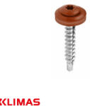 Klimas WDD-48035-8004 lencsefejű önfúró lemezcsavar fához, EPDM alátét, TX, RAL 8004 - 4, 8x35 (WDD-48035-8004)