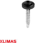 Klimas WDD-48035-9005 lencsefejű önfúró lemezcsavar fához, EPDM alátét, TX, RAL 9005 - 4, 8x35 (WDD-48035-9005)