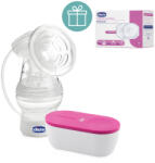 Chicco Elektromos anyatej-lefejő Travel Pink USB + CHICCO Melltartóbetét 30db