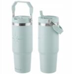 Florina Termo Bögre Szívószállal Nagy termosz Kulacs Rozsdamentes 890ml Menta iránytű (383540)