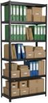 MAMUTEX Lakkozott, fémből készült állvány Mamutex Standard 220x60x40 cm - 6 polc, teherbírás 720 kg, fekete