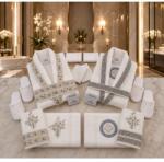  Set Halate Lux - 16 Piese, Bumbac 100% Premium, Ultra-Absorbant pentru El si Ea, Culoare Albastru - AHM74 Prosop