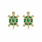 ElectraStore Cercei Turle Emerald - Broasca Testoasa Cu Cristale Verzi (C5137)