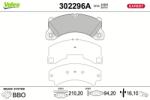 VALEO set placute frana, frana disc VALEO 302296A (302296A)