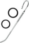 SuperLove Stainless Steel Beaded & Curved Urethral Dilator with Silicone Glans Ring