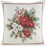 Eurofirany Gobelin karácsonyi párnahuzat zsenília fonalból 481 Piros 45x45 cm - 5 cm