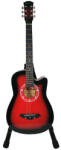 DEPOX Chitara clasic, 95 cm, lemn, Cutaway, rosie, stativ inclus (2719)