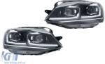 KITT EU Fényszóró 3D LED DRL Volkswagen Golf 7 VII (2012-2017) piros R20 GTI Look LED kanyarodó fénnyel (HLVWG7DDS)
