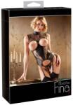 Abierta Fina Corset Tip Basque cu Cupe Deschise Guler Ridicat și Dantelă Florală - Negru , XL